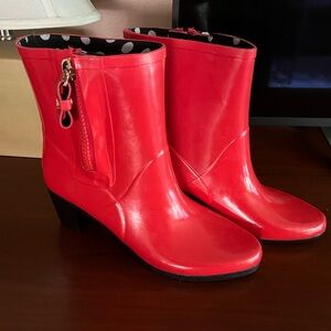 Kate Spade Red Penny Rain Boots